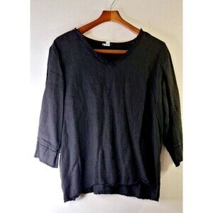 MATCHPOINT USA‎ 100% Linen Blouse Top Women's Sz L Boho Casual Travel Vacation
